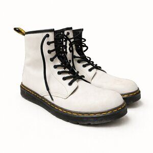 Doc Martens Zavala Air Wair White Combat Leather Boots Shoes‎ Women's 5 Men's 4